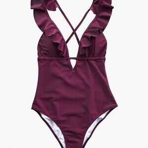 Strappy One-Piece Ruffled Monokini